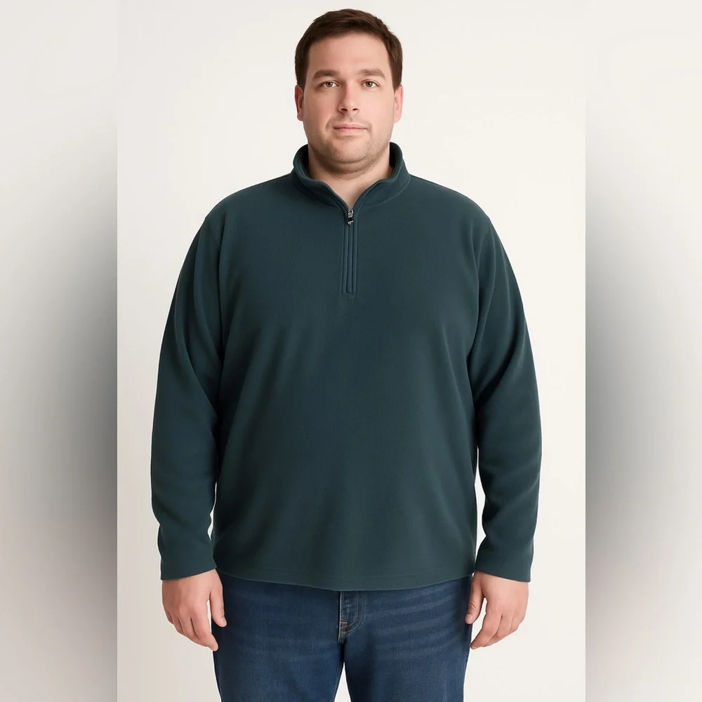 Old Navy‎ Men’s Quarter Zip Fleece Pullover • XXL • Dark Teal Soft Microfleece